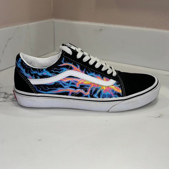 Vans‎ Old Skool Electric Flame Glow in the Dark Sneaker 9 Men's, 10.5 Women's - Picture 3 of 8